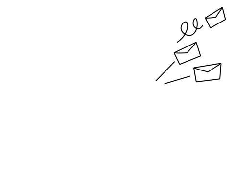 Envelopes flying through the air
