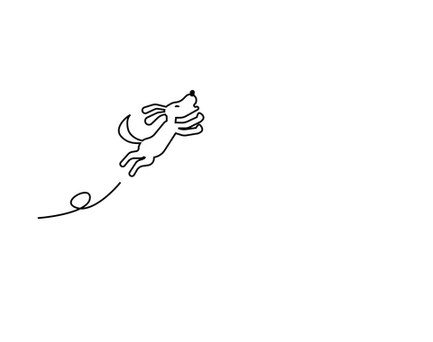 Dog leaping up the growth curve