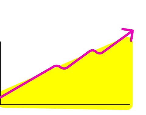 Growth chart trending upward
