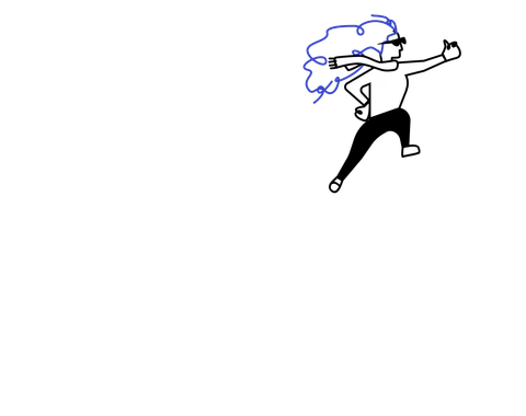 Woman running up a growth graph
